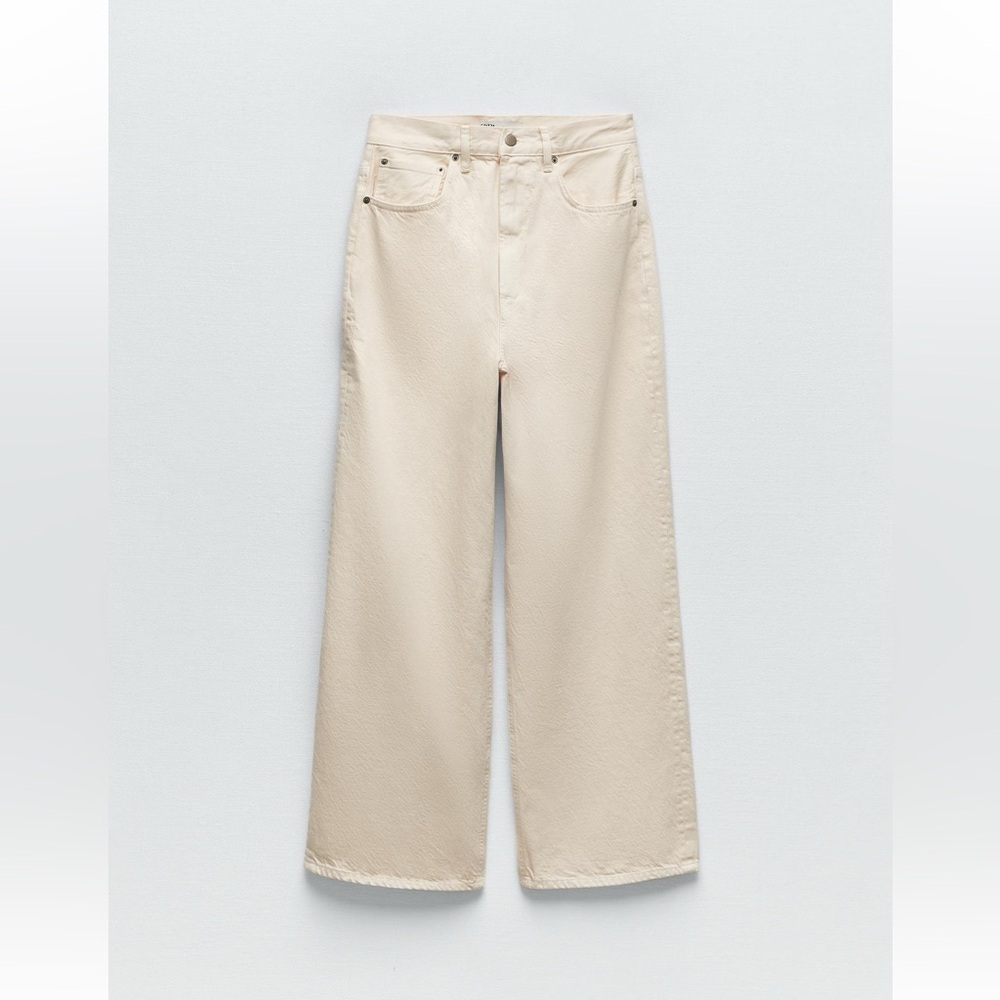 Zara ZW MID-RISE LOOSE FIT JEANS ECRU P12
